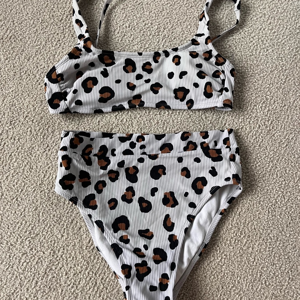 Leopard Print Kids Swim Set